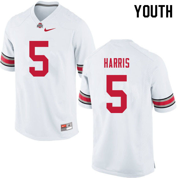 Youth #5 Jaylen Harris Ohio State Buckeyes College Football Jerseys Sale-White